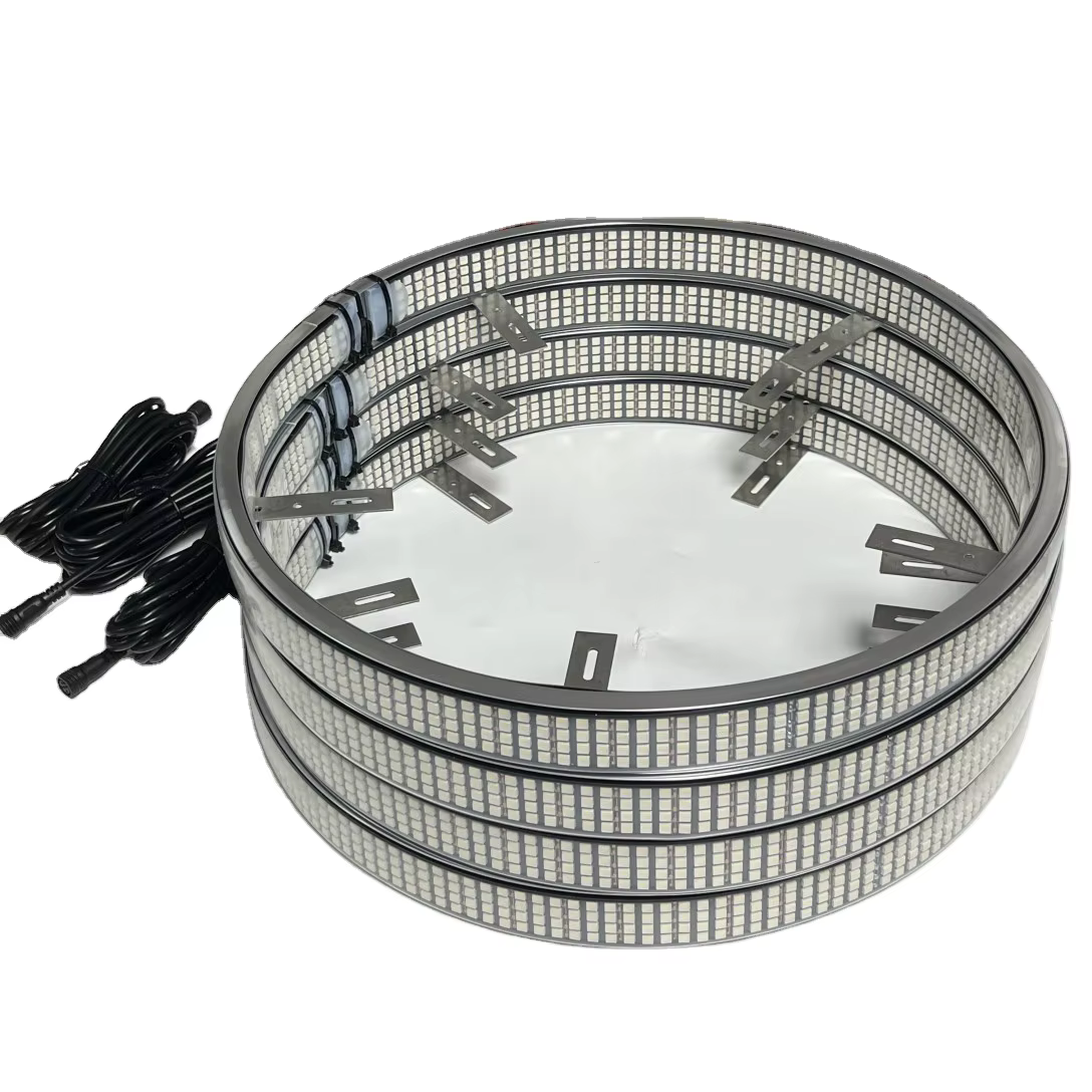 Aluminum ring with the LED strip sealed under a silicone sleeve